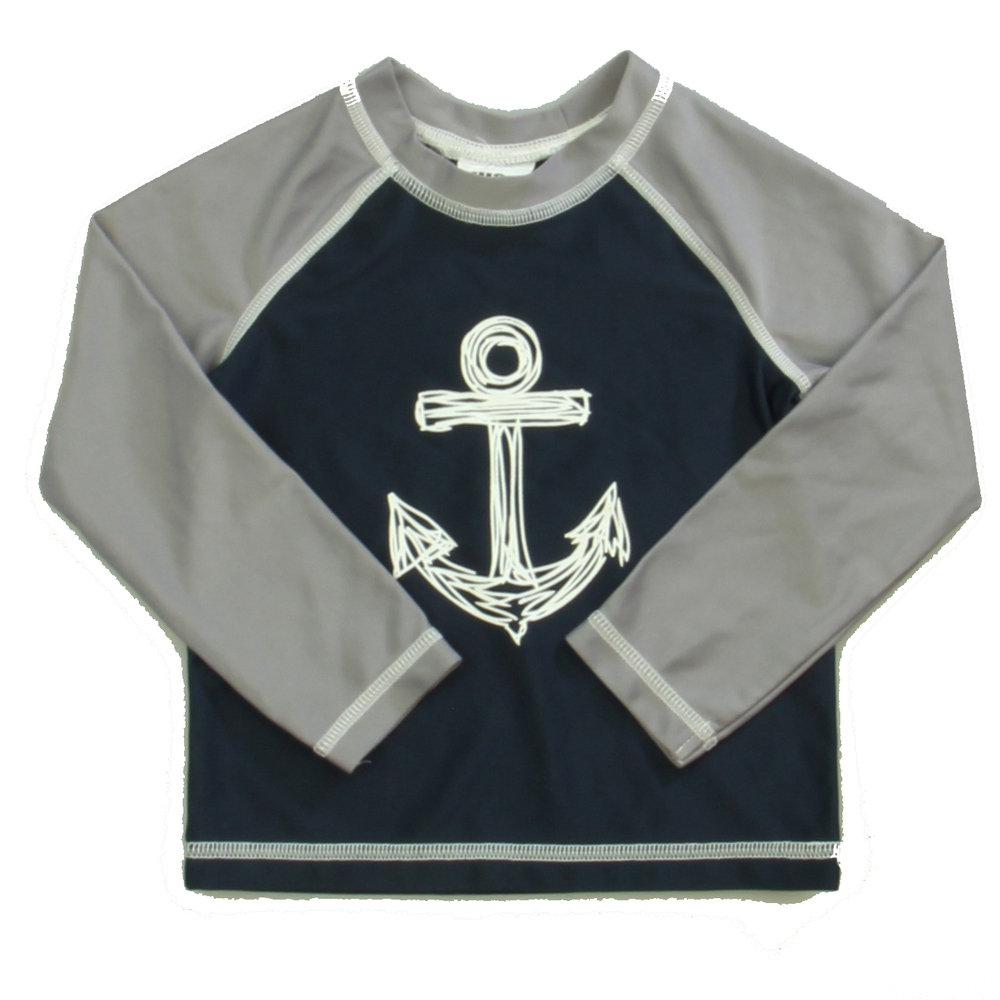 Wave Zone Boys Navy | Gray Anchor Rashguard size: 18 Months